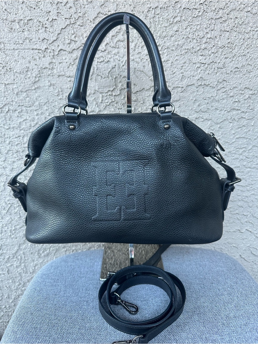 ESQUIRE (korean brand) Pebbled Black Leather crossbody bag